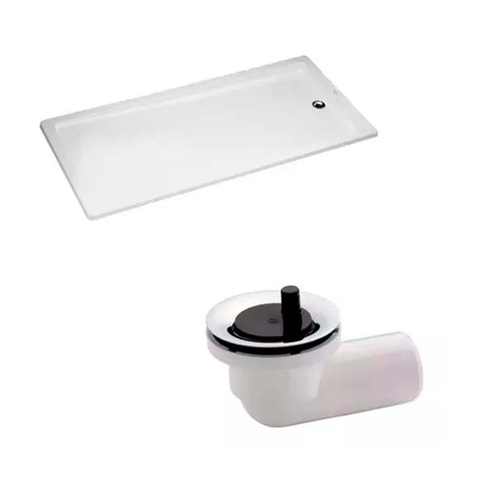 COMBO RECEPTÁCULO FERRUM NIZA 120X75 + DESAGÜE FV P/BAÑERA