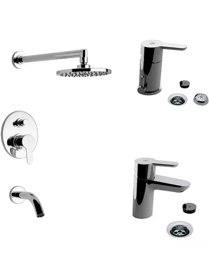 SET GRIFERÍA DE BAÑO 3 PIEZAS PUELO FV CON LAVATORIO MESADA