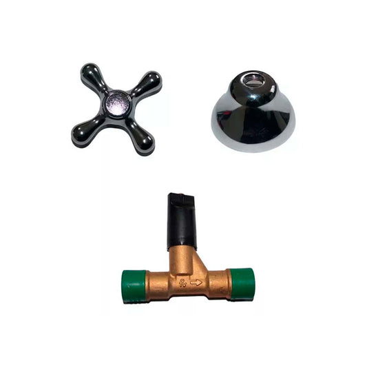 SET FV LLAVE DE PASO CON VOLANTE Y CAMPANA 0489.FVBASE.20