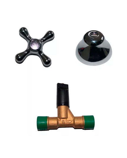SET FV LLAVE DE PASO CON VOLANTE Y CAMPANA 0489.FVBASE.20