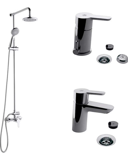 COMBO SET GRIFERÍA DE BAÑO 3 PIEZAS PUELO FV