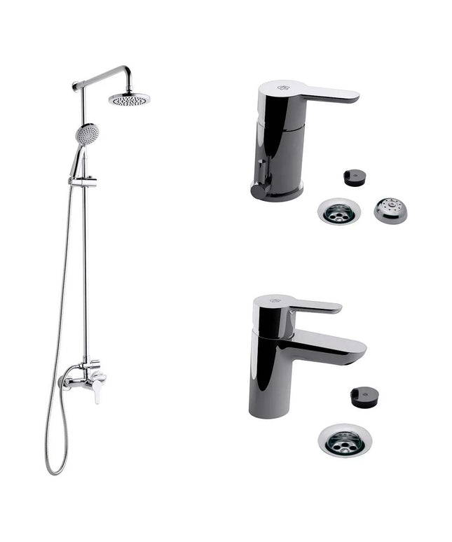 COMBO SET GRIFERÍA DE BAÑO 3 PIEZAS PUELO FV