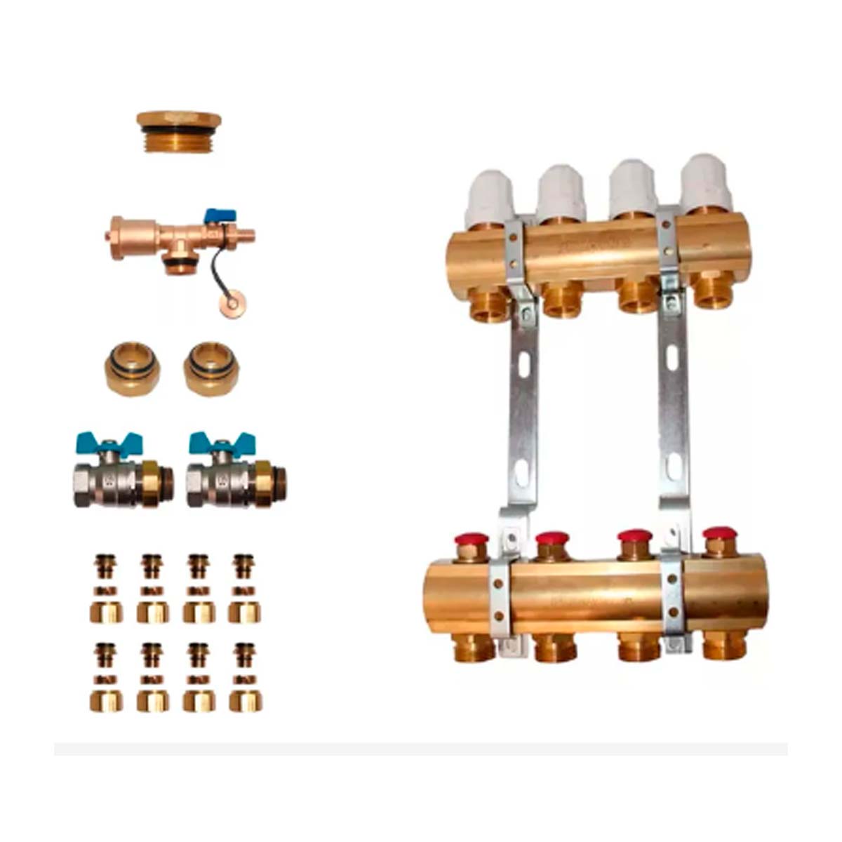 COLECTOR 4 VIAS TERMOSTATICO MAS ACCESORIOS PARA LA INSTALACION OFITT PEISA