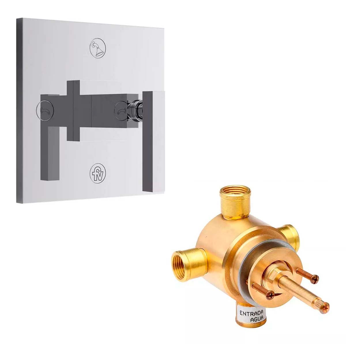 CONJUNTO VÁLVULA 3Y4 VÍAS DOMINIC FV 0681B.FVBASE 0682AR/85