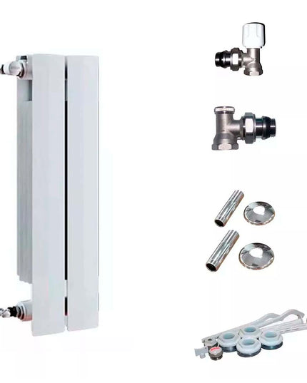 RADIADOR BROEN 350 BL 2 ELEMENTOS  KIT DE INSTALACIÓN  PEIS