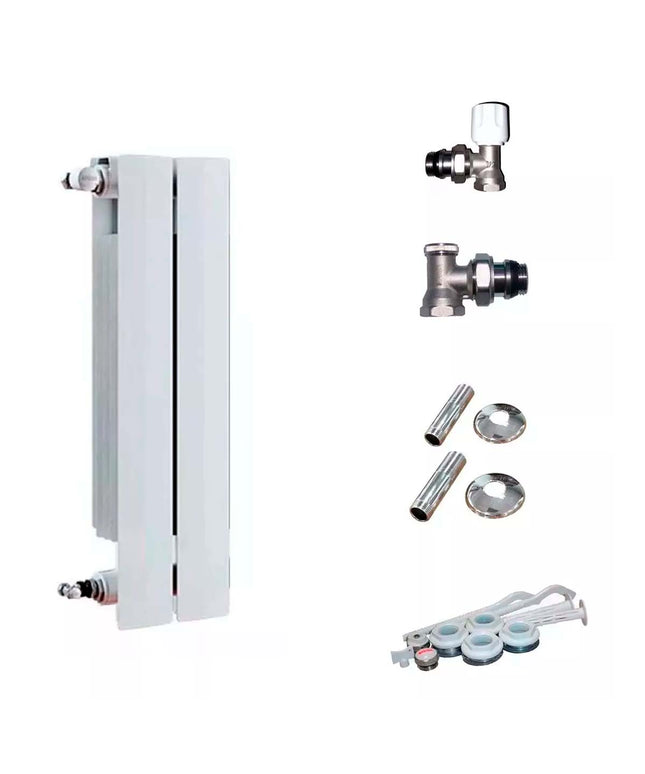 RADIADOR BROEN 350 BL 2 ELEMENTOS  KIT DE INSTALACIÓN  PEIS