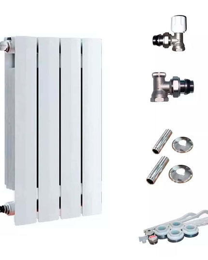 RADIADOR BROEN 350 BL 4 ELEMENTOS + SET DE INSTALACIÓN PEIS