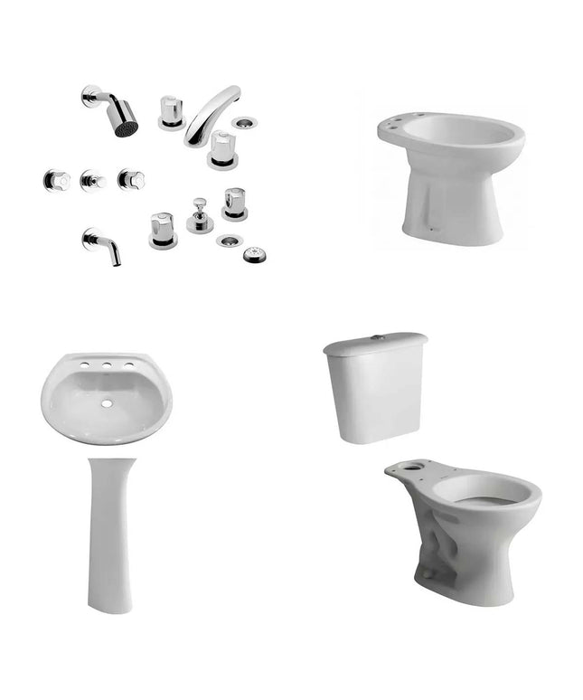 JUEGO DE BAÑO ANDINA 6 PIEZAS FERRUM GRIFERIA PAMPA FV