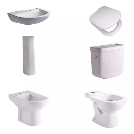 JUEGO DE BAÑO COMPLETO  INODORO LARGO BARI FERRUM