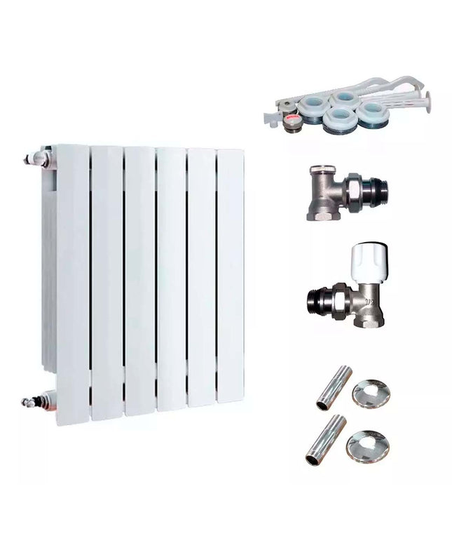 RADIADOR BROEN 350 BL 6 ELEMENTOS  KIT DE INSTALACIÓN  PEIS