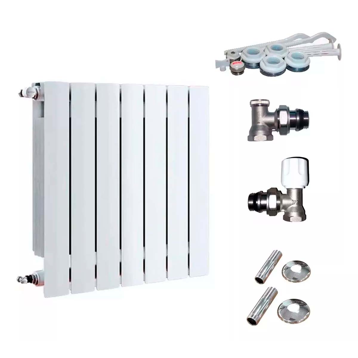 RADIADOR BROEN 350 BL 7 ELEMENTOS  KIT DE INSTALACIÓN  PEIS