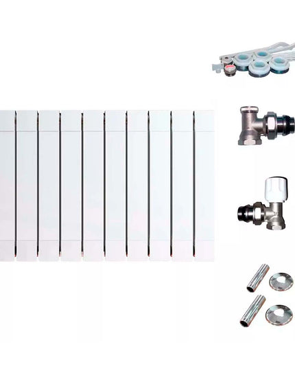 RADIADOR BROEN PLUS 1000  10 ELEMENTOS KIT INSTALACIÓN PEIS