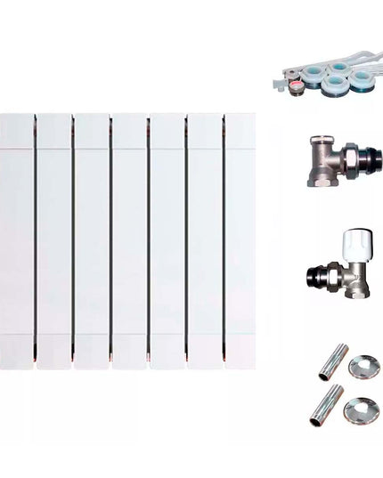 RADIADOR BROEN PLUS 700 7 ELEMENTOS KIT  INSTALACIÓN PEISA