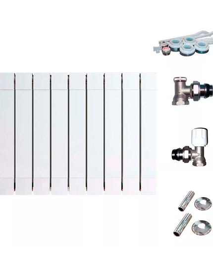 RADIADOR BROEN PLUS 700 9 ELEMENTOS KIT  INSTALACIÓN PEISA