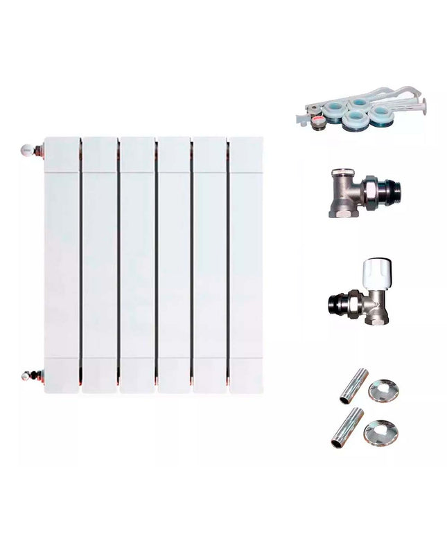 RADIADOR BROEN PLUS 800 6 ELEMENTOS KIT  INSTALACIÓN PEISA