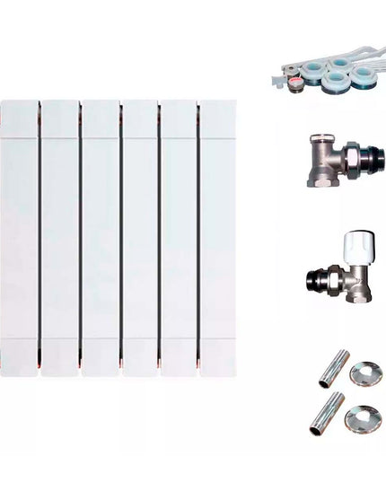 RADIADOR BROEN PLUS 900 6 ELEMENTOS KIT  INSTALACIÓN PEISA