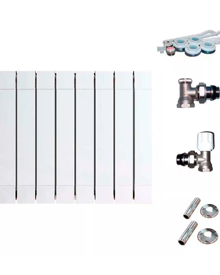 RADIADOR BROEN PLUS 900 8 ELEMENTOS KIT  INSTALACIÓN PEISA