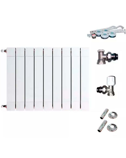 RADIADOR BROEN PLUS 900 9 ELEMENTOS KIT  INSTALACIÓN PEISA