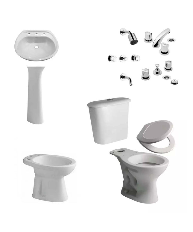 JUEGO DE BAÑO COMPLETO ANDINA TSW1 FERRUM GRIFERIA PAMPA FV
