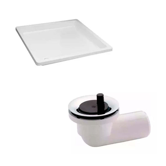 COMBO RECEPTÁCULO FERRUM NIZA 70X70 + DESAGÜE FV P/BAÑERA