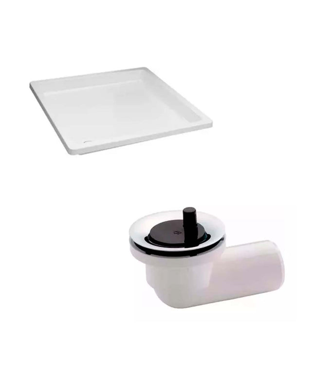 COMBO RECEPTÁCULO FERRUM NIZA 70X70 + DESAGÜE FV P/BAÑERA