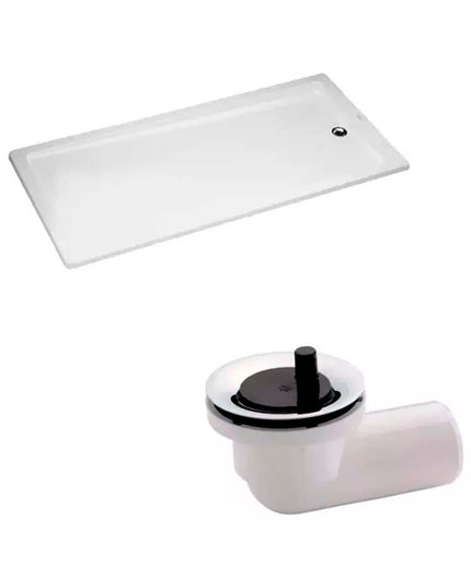 COMBO RECEPTÁCULO FERRUM NIZA 150X75 + DESAGÜE FV P/BAÑERA