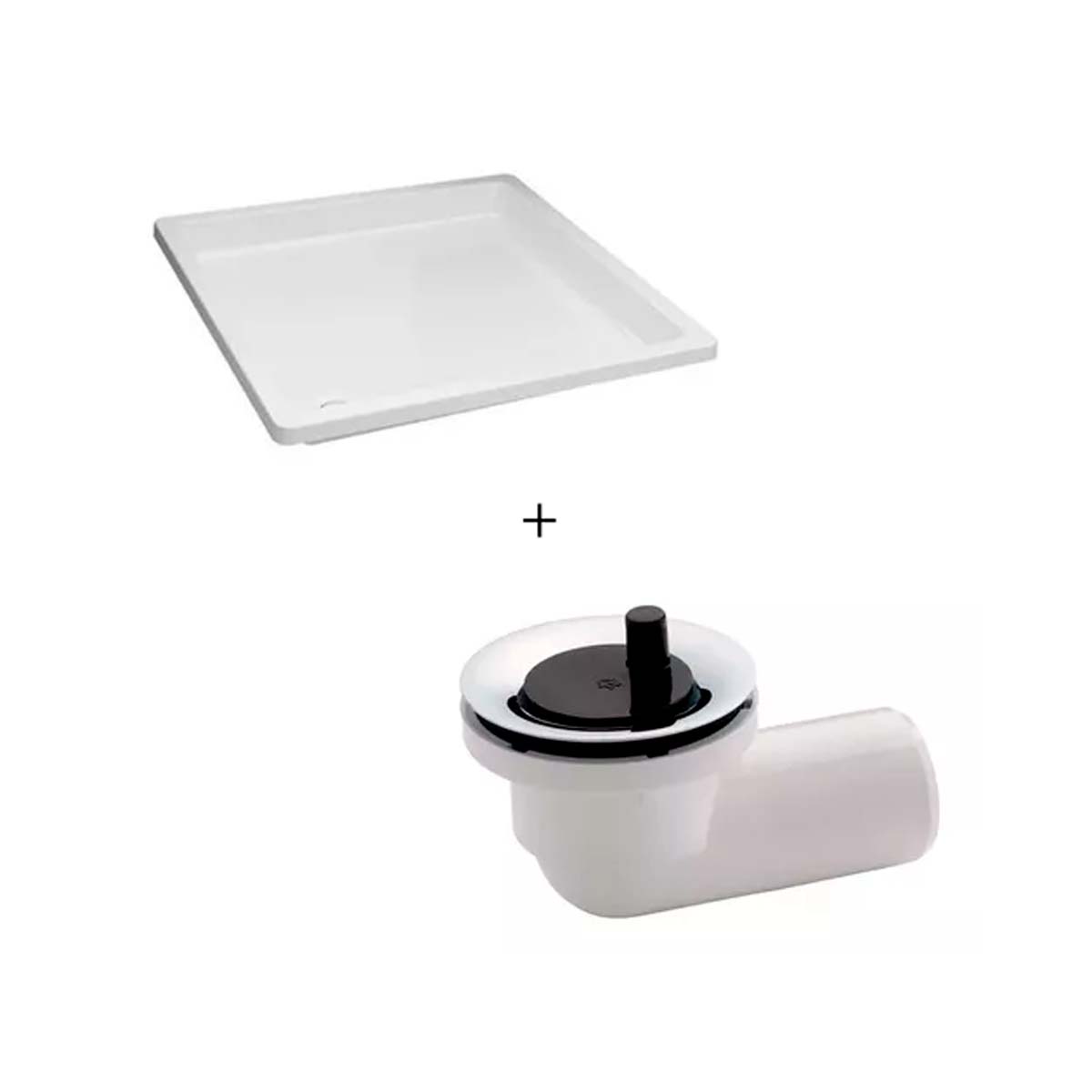 COMBO RECEPTACUÑP FERRUM NIZA 80X80+ DESAGUE FX P/BAÑERA