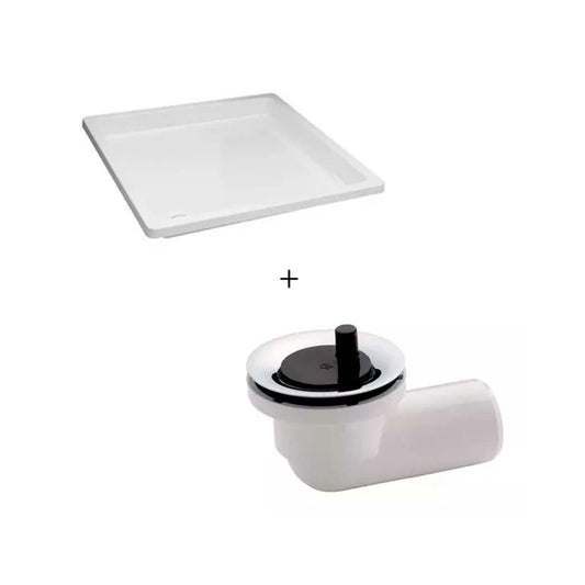 COMBO RECEPTACUÑP FERRUM NIZA 80X80+ DESAGUE FX P/BAÑERA