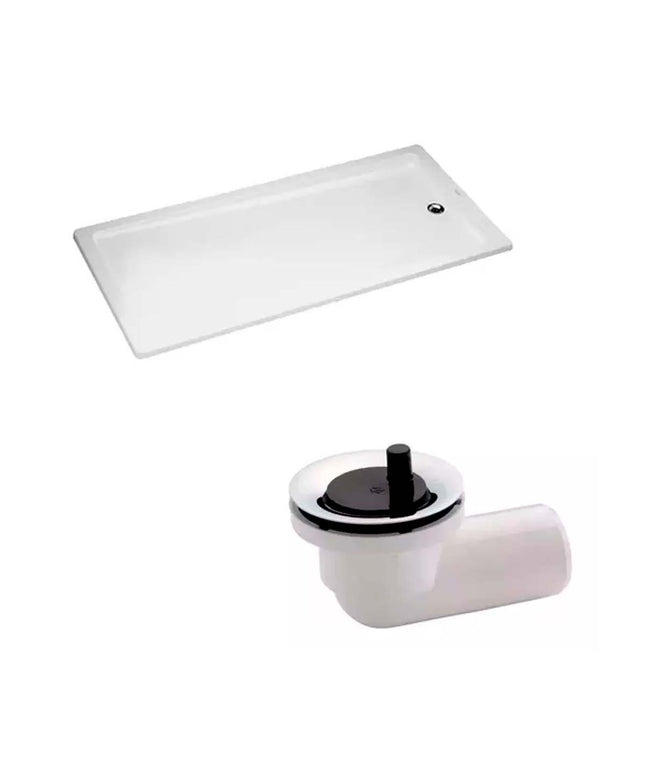 COMBO RECEPTÁCULO FERRUM NIZA 140X75 + DESAGÜE FV P/BAÑERA