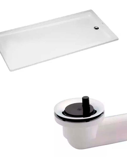 COMBO RECEPTÁCULO FERRUM NIZA 160X75 + DESAGÜE FV P/BAÑERA