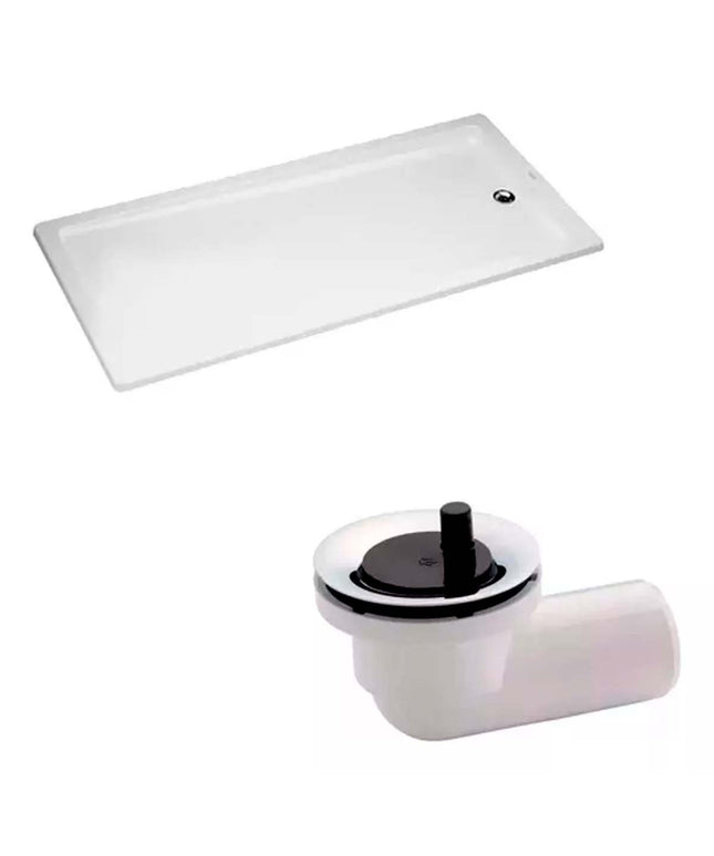 COMBO RECEPTÁCULO FERRUM NIZA 160X75 + DESAGÜE FV P/BAÑERA