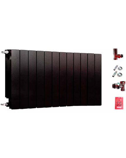RADIADOR BROEN 350 NEGRO 12 ELEMENTOS KIT INSTALACIÓN PEISA