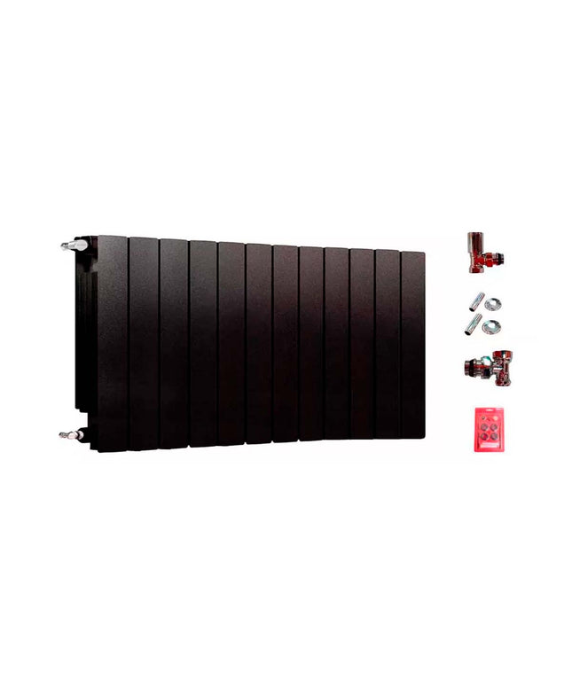 RADIADOR BROEN 350 NEGRO 12 ELEMENTOS KIT INSTALACIÓN PEISA