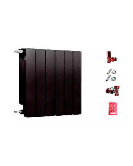 RADIADOR BROEN 350 NEGRO 6 ELEMENTOS KIT INSTALACIÓN PEISA