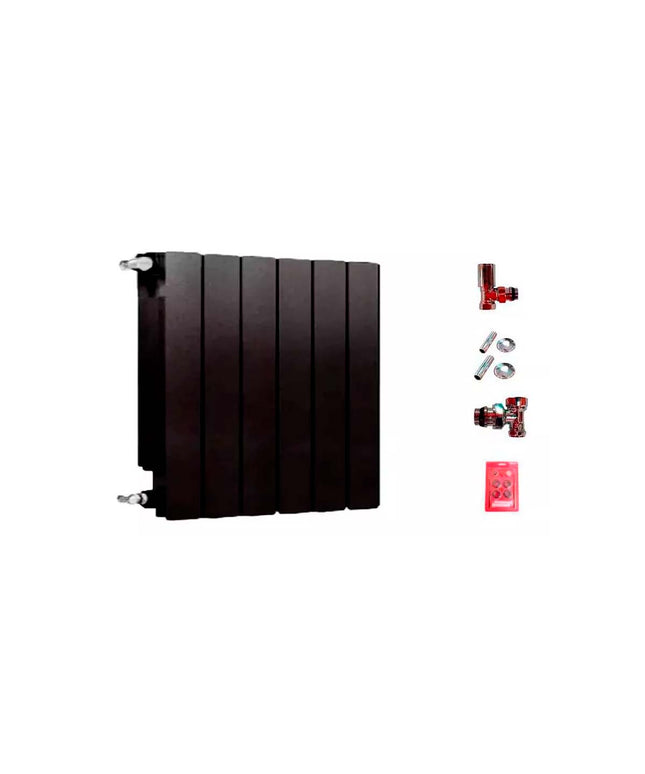 RADIADOR BROEN 350 NEGRO 6 ELEMENTOS KIT INSTALACIÓN PEISA