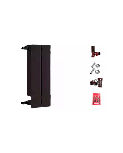 RADIADOR BROEN 350 NEGRO 2 ELEMENTOS KIT INSTALACIÓN PEISA
