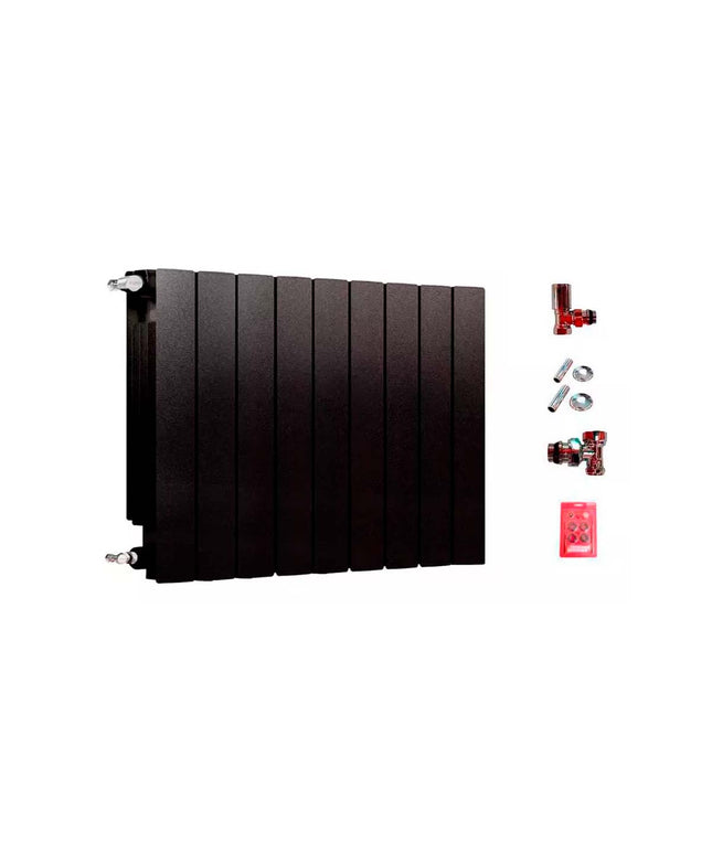 RADIADOR BROEN 350 NEGRO 9 ELEMENTOS KIT INSTALACIÓN PEISA