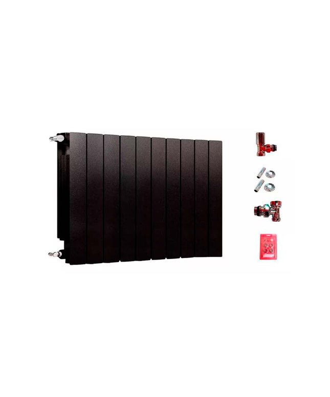 RADIADOR BROEN 350 NEGRO 10 ELEMENTOS KIT INSTALACIÓN PEISA