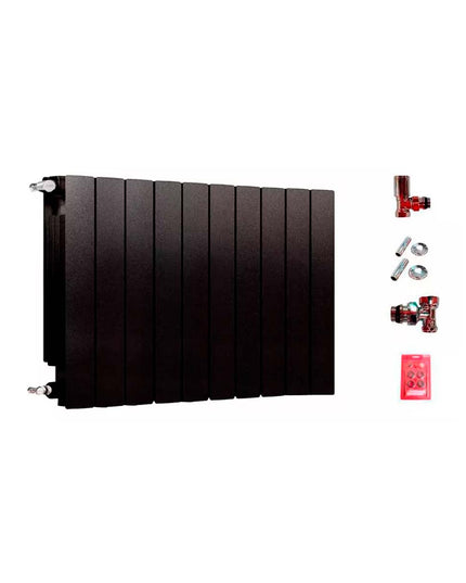 RADIADOR BROEN 350 NEGRO 10 ELEMENTOS KIT INSTALACIÓN PEISA