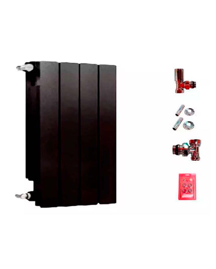 RADIADOR BROEN 500 NEGRO 4 ELEMENTOS KIT INSTALACIÓN PEISA