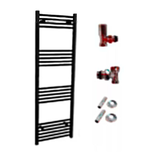 TOALLERO DOMINO 150 NEGRO MAS KIT DE INSTALACION PEISA
