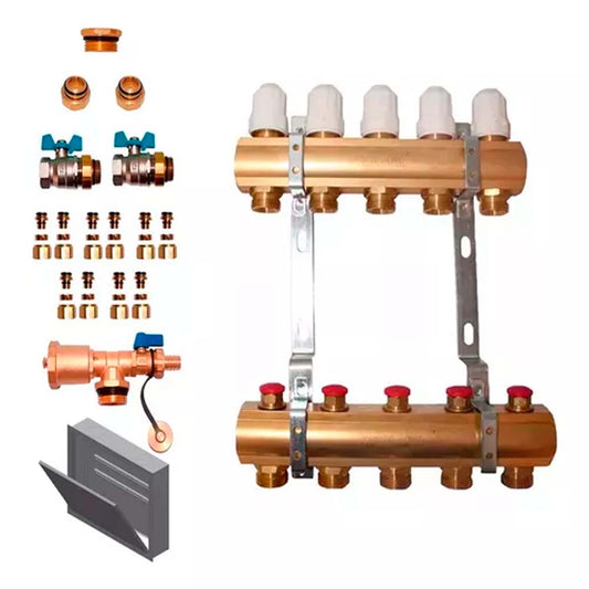 COLECTOR 5 VIAS TERMOSTATICO C/GABINETE MAS ACCESORIOS PARA INSTALACION OFITT PEISA