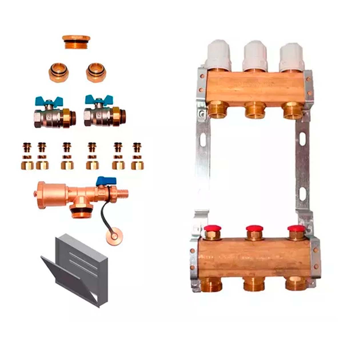 COLECTOR 3 VIAS TERMOSTATICO C/GABINETE MAS ACCESORIOS PARA INSTALACION OFITT PEISA