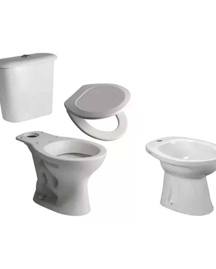 JUEGO DE BAÑO COMPLETO ANDINA FERRUM INODORO LARGO.