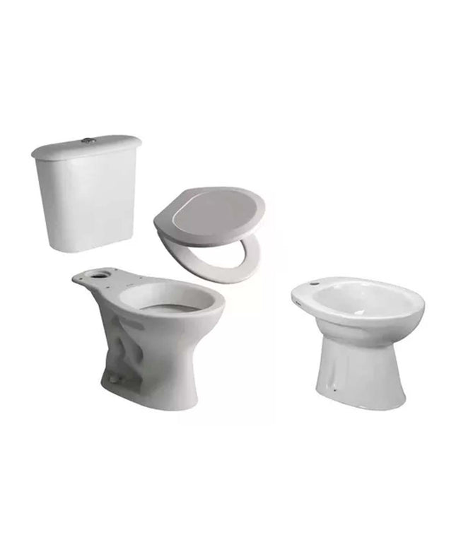 JUEGO DE BAÑO COMPLETO ANDINA FERRUM INODORO LARGO.