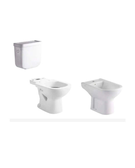 JUEGO DE BAÑO INODORO LARGO BIDET DEPOSITO BARI FERRUM