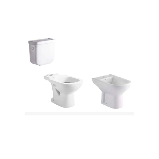 Juego De Baño Inodoro Largo Bidet Deposito Bari Ferrum