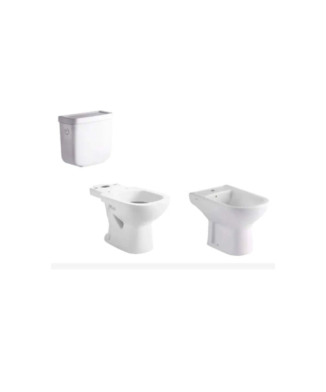 JUEGO DE BAÑO INODORO LARGO BIDET DEPOSITO BARI FERRUM