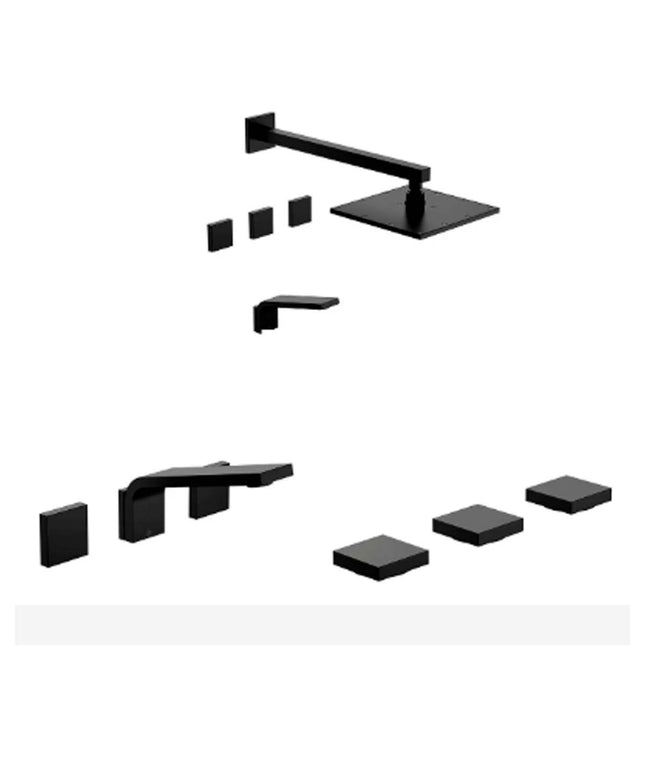 SET GRIFERIA BAÑO 3 PIEZAS CHALTEN FV DUCHA BIDE BLACK