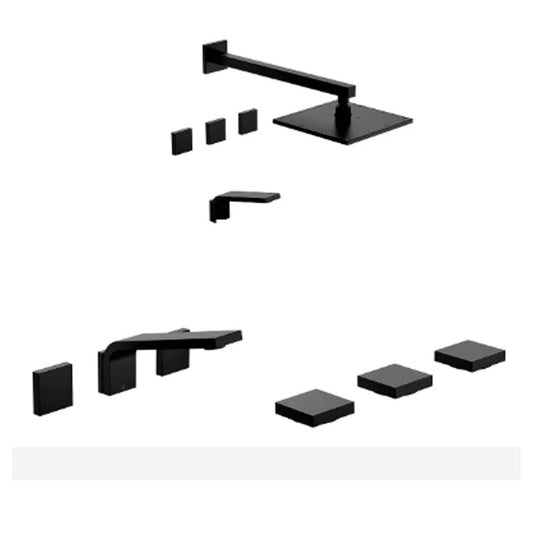 Set Grifería Baño 3 Piezas Chalten Fv Ducha Bide Black
